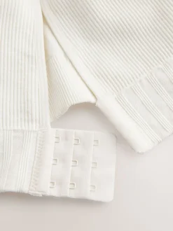 Cream DD+ Supportive Seamless Ribbed NonWired Ultimate Comfort Bra