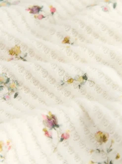 Cream Floral Cosy Waffle Long Sleeve Pyjamas
