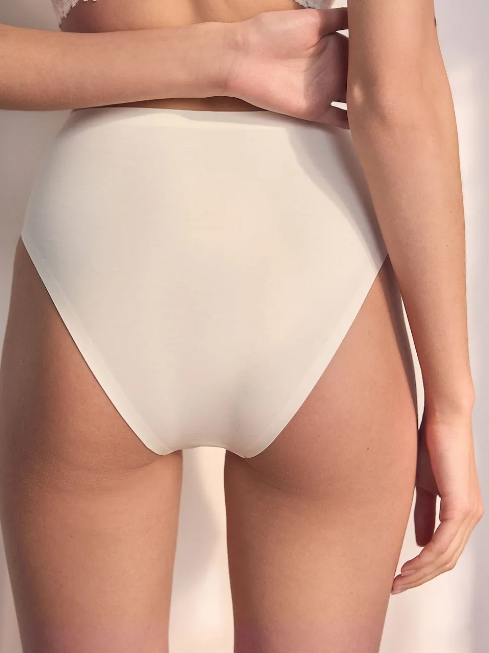 Cream High Waist Brief Shaping Tummy Control Premium Cotton Blend Knickers