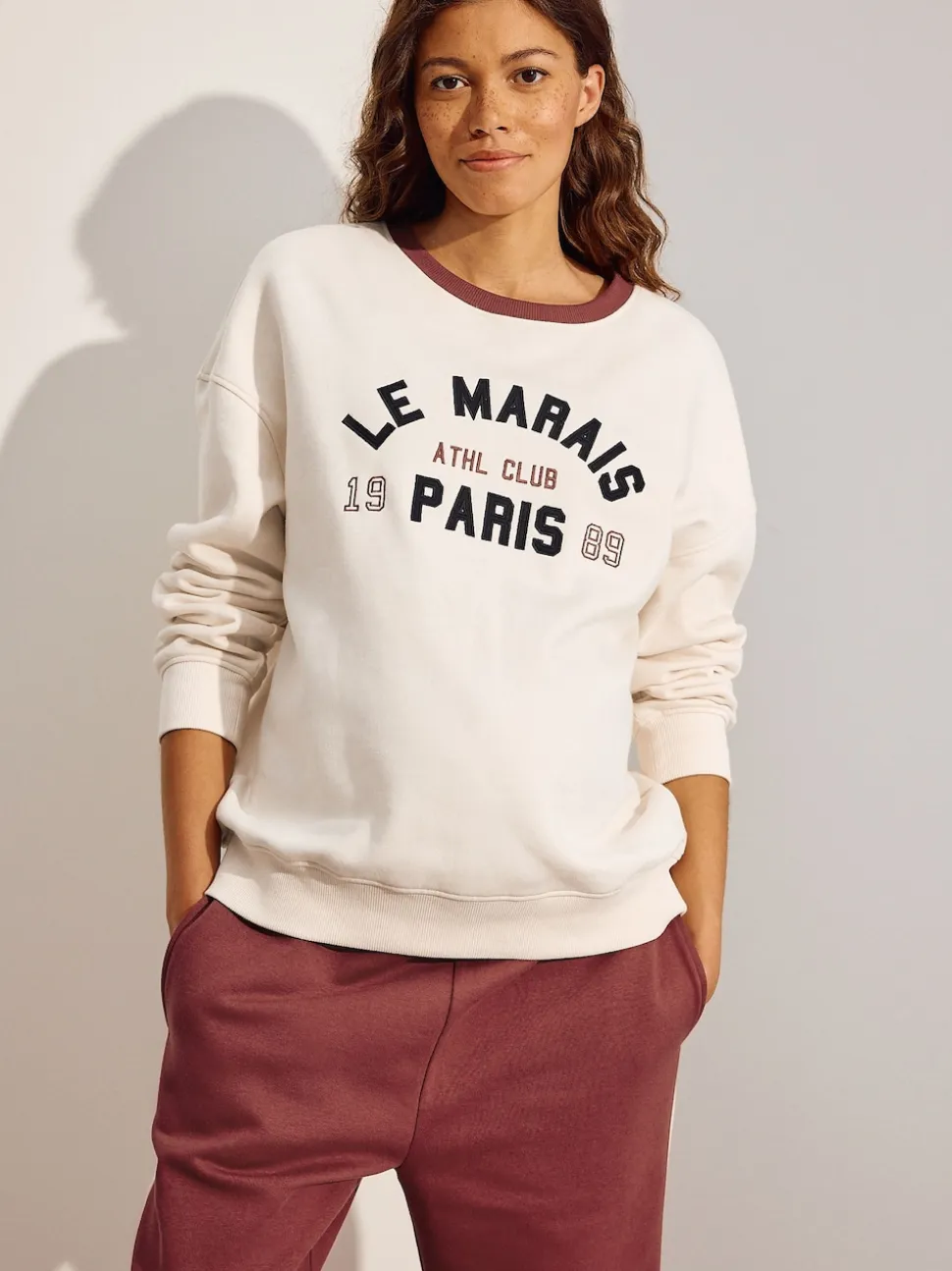 Cream Maternity Graphic Sweatshirt