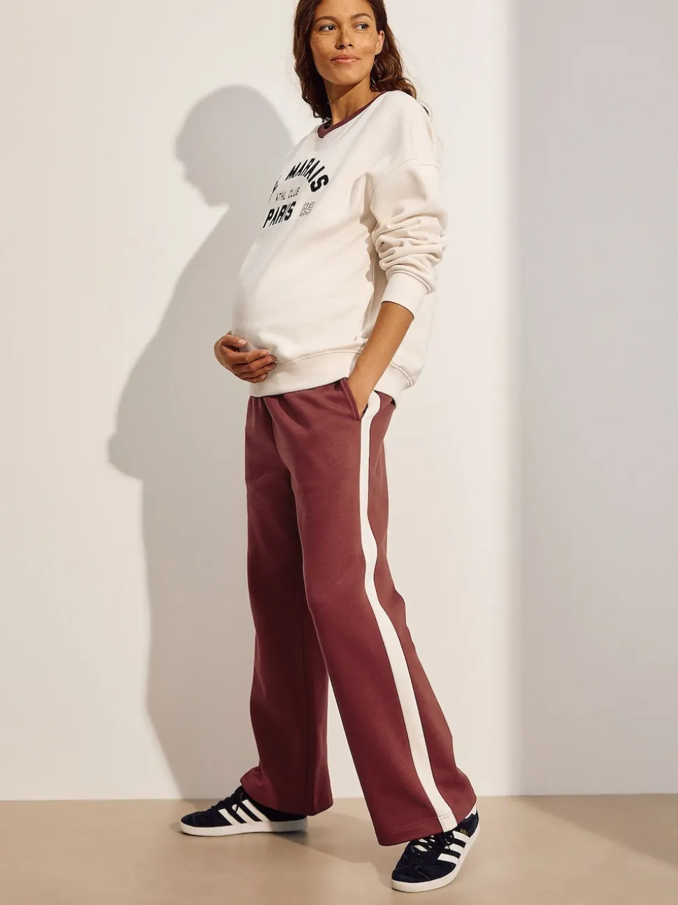 Cream Maternity Graphic Sweatshirt