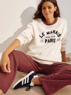 Cream Maternity Graphic Sweatshirt