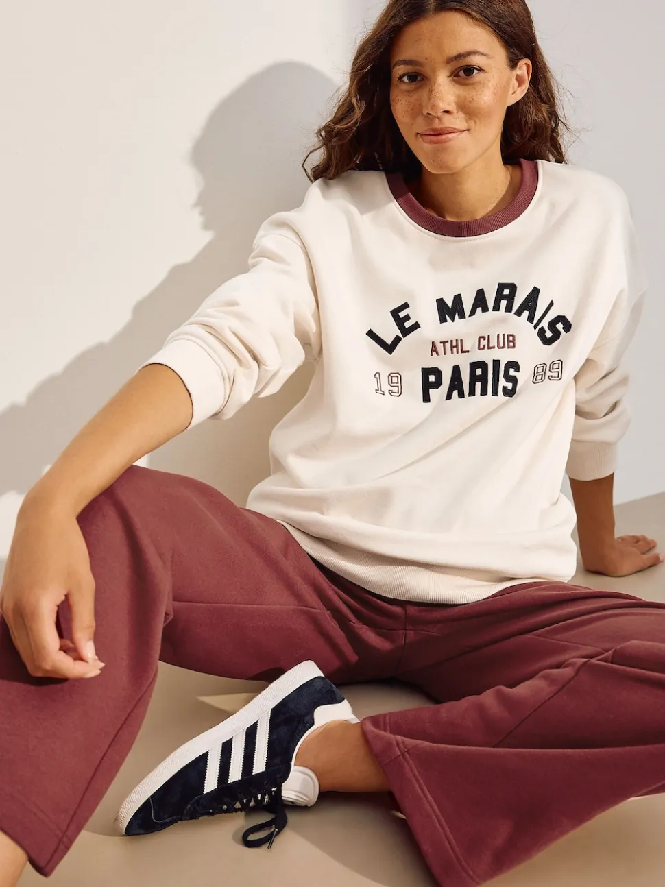 Cream Maternity Graphic Sweatshirt