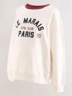 Cream Maternity Graphic Sweatshirt