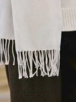 Cream Premium Made in Italy Twill Midweight Shawl Scarf
