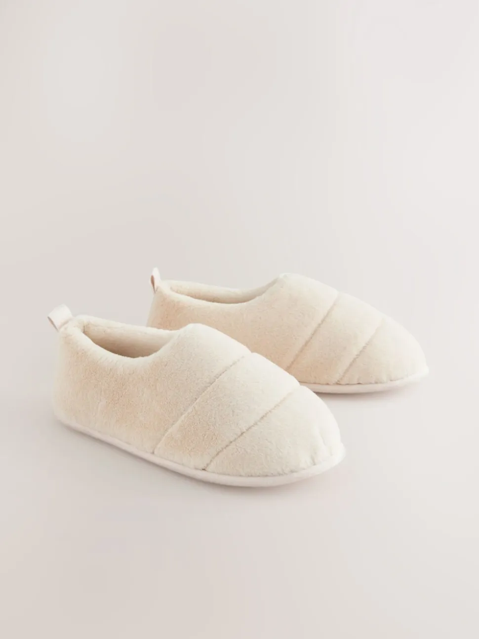 Cream Quilted Short Boot Slippers