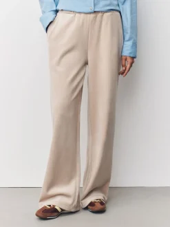 Cream Soft Feel Cord Wide Leg Trousers