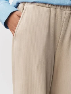 Cream Soft Feel Cord Wide Leg Trousers