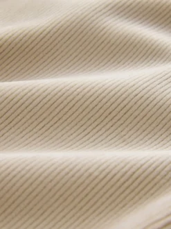 Cream Soft Feel Cord Wide Leg Trousers