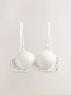 Cream Strapless Multiway Push Up A-D Wow Triple Boost Lace Multiway Bra