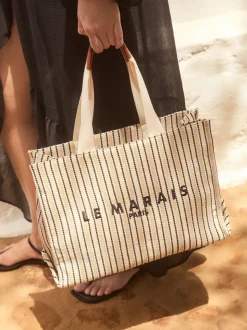 Cream Structured Canvas Shoulder Bag