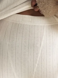 Cream Thermal Maximum Warmth Cosy Pointelle Leggings
