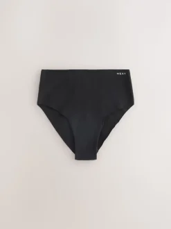 Cream/Pink/Black High Waist High Leg Cotton Rich No VPL Knickers 3 Pack