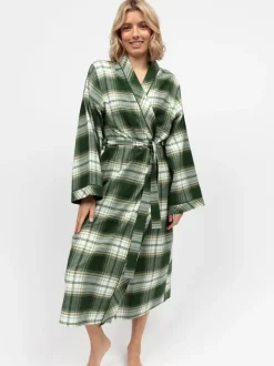 Cyberjammies Green Long Check Dressing Gown