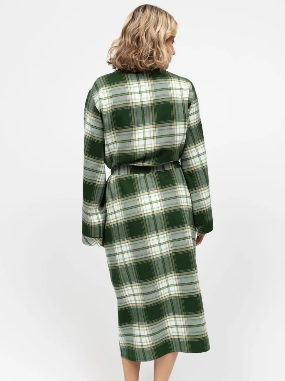 Cyberjammies Green Long Check Dressing Gown