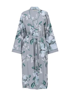 Cyberjammies Grey Floral Print Sleeve Long Dressing Gown