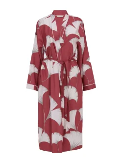 Cyberjammies Orange Big Leaf Print Long Sleeve Dressing Gown