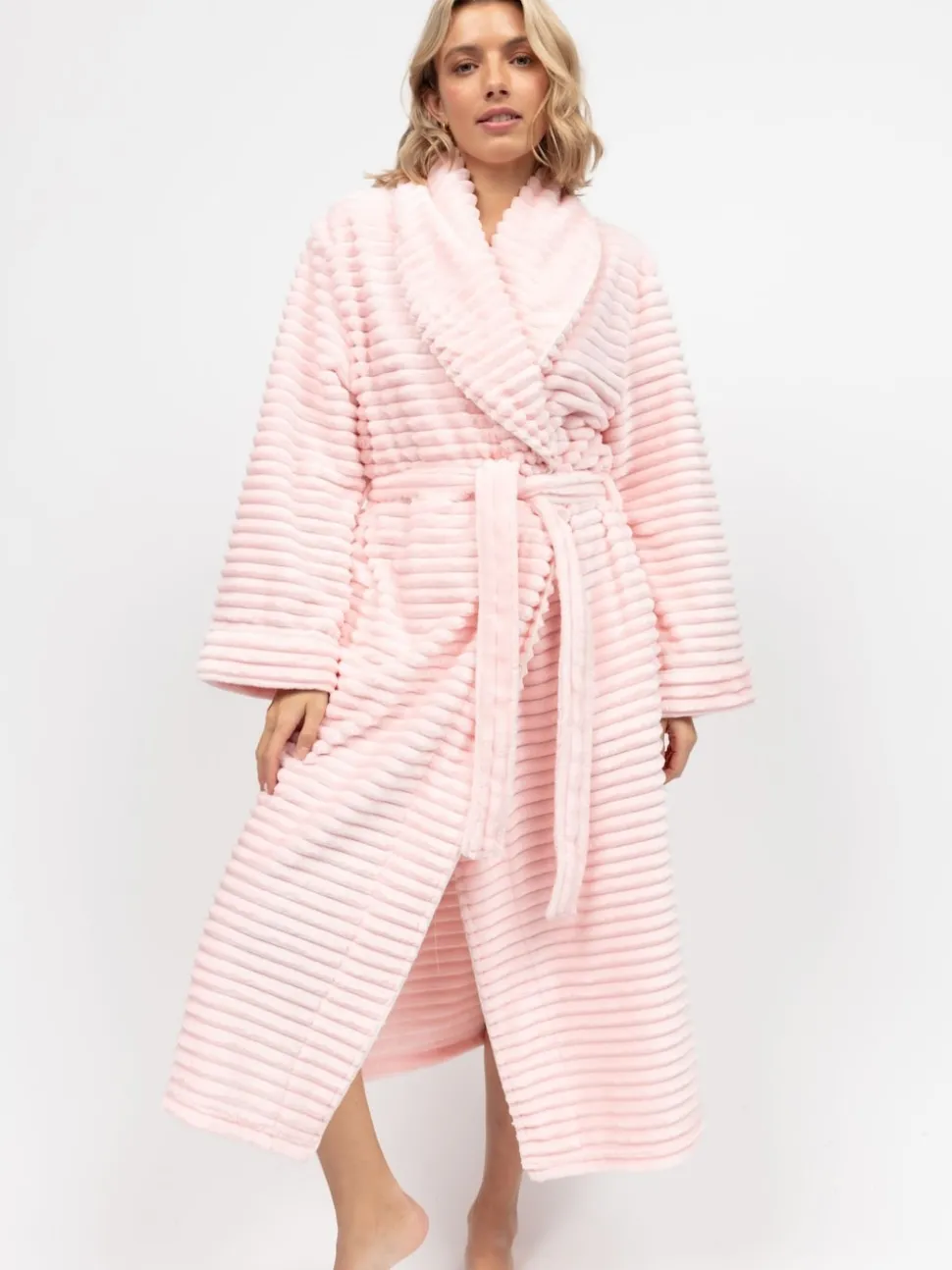 Cyberjammies Pink Striped Sealskin Fleecy Dressing Gown