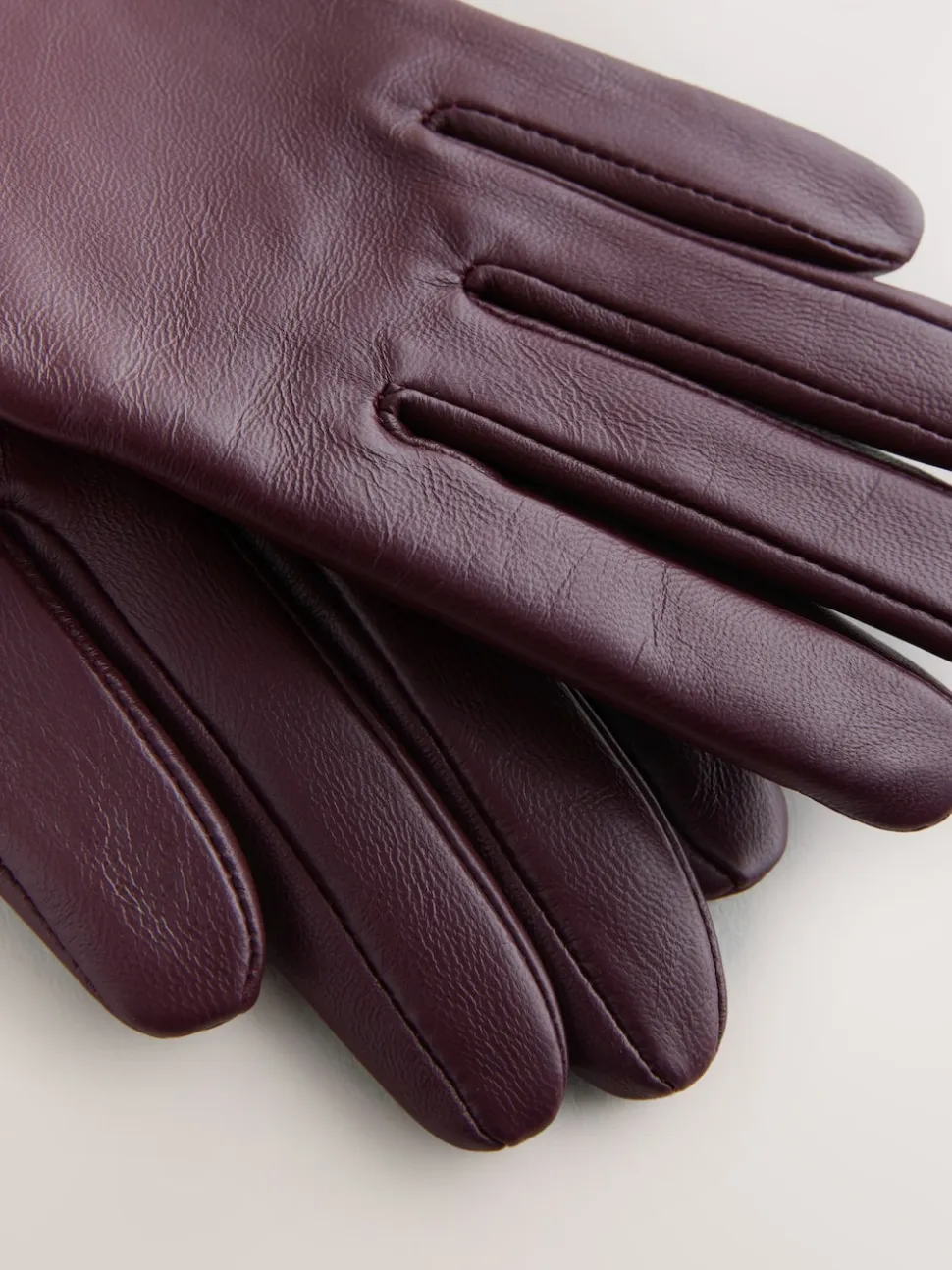 Dark Berry Red Leather Gloves