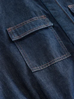 Dark Blue 100% Cotton Maternity Denim Boilersuit