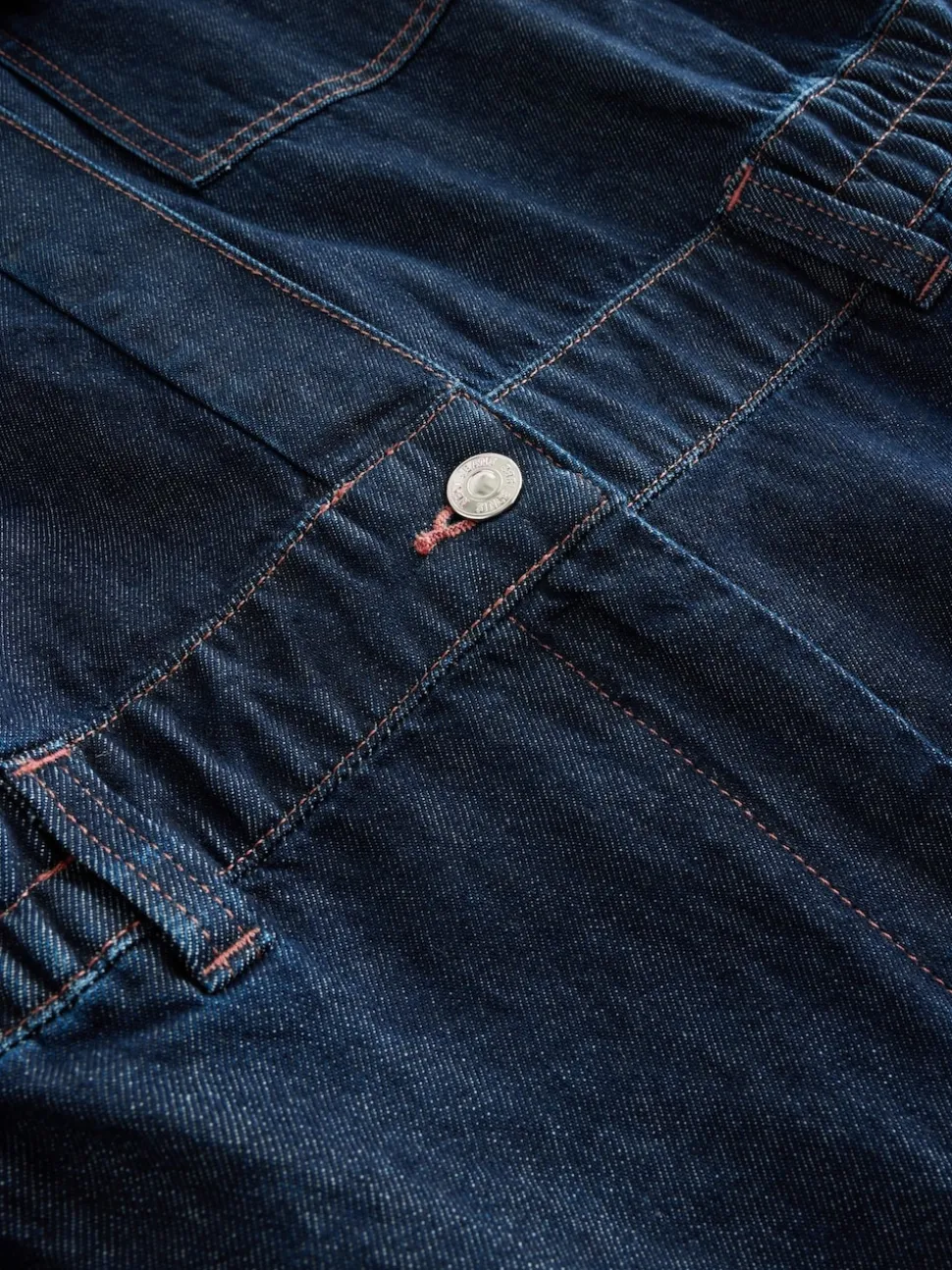 Dark Blue 100% Cotton Maternity Denim Boilersuit