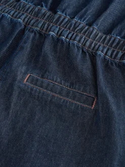 Dark Blue 100% Cotton Maternity Denim Boilersuit