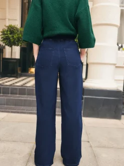 Dark Blue Denim Jersey Joggers