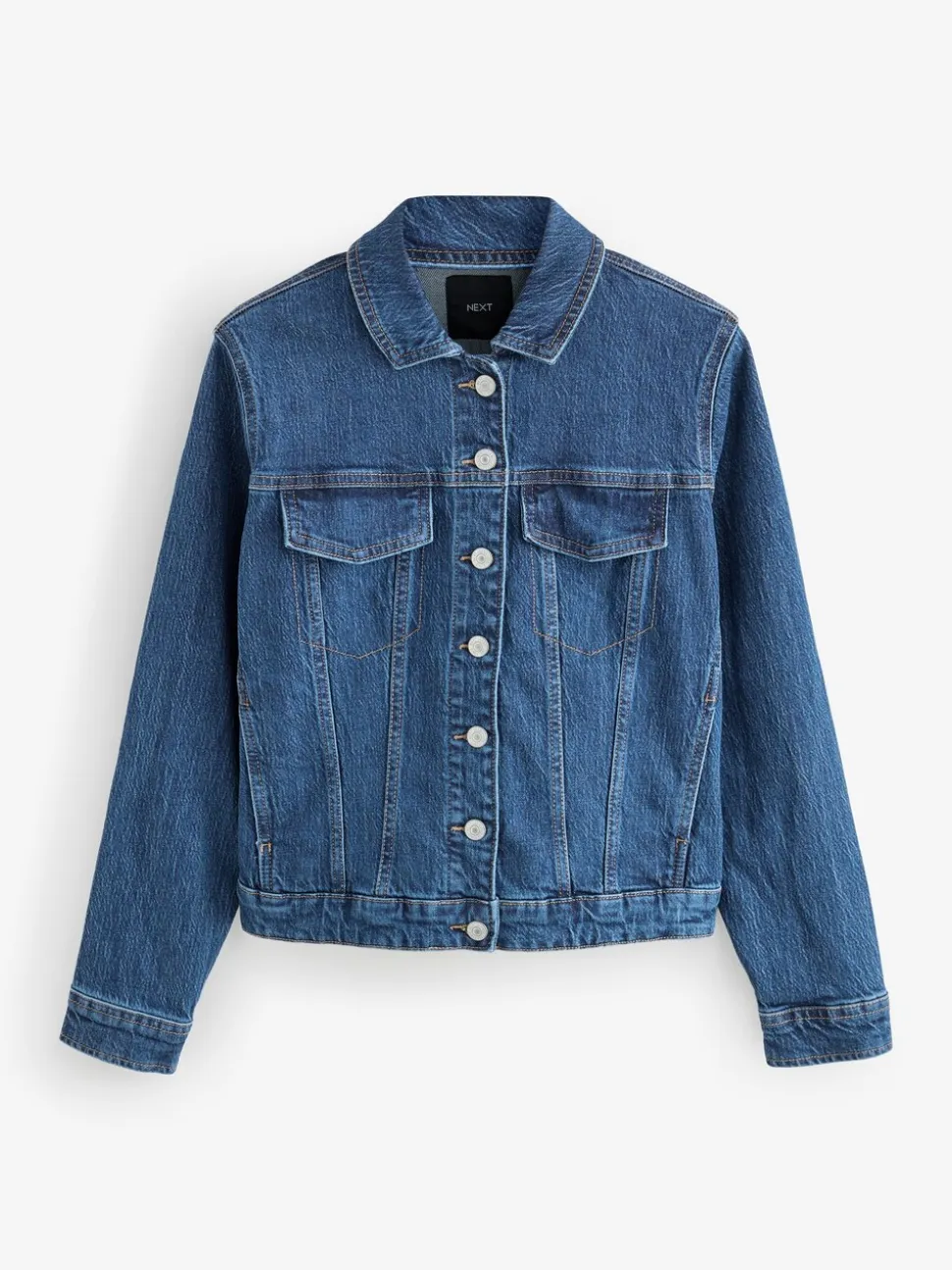 Dark Blue Fuller Bust Fitted Denim Jacket