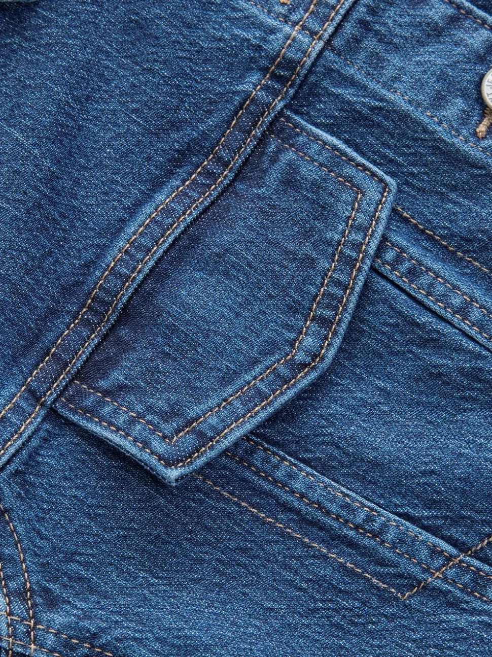 Dark Blue Fuller Bust Fitted Denim Jacket