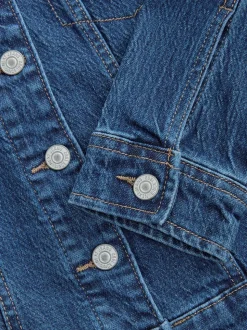 Dark Blue Fuller Bust Fitted Denim Jacket