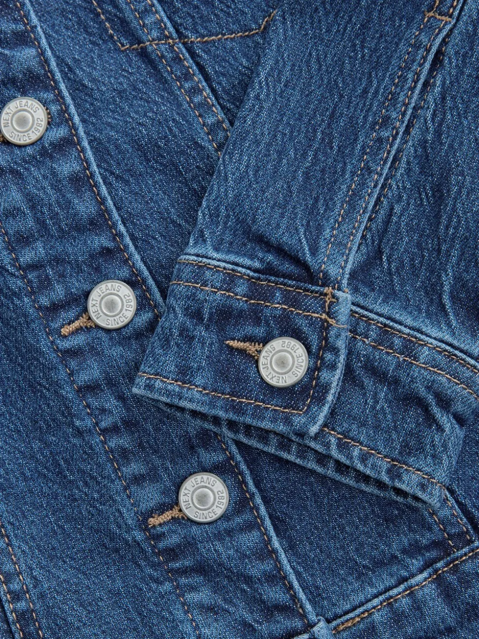 Dark Blue Fuller Bust Fitted Denim Jacket
