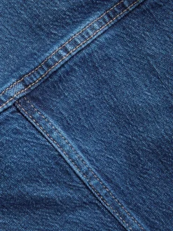 Dark Blue Fuller Bust Fitted Denim Jacket