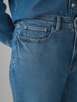 Dark Blue Hourglass Comfort Stretch Column Mom Jeans