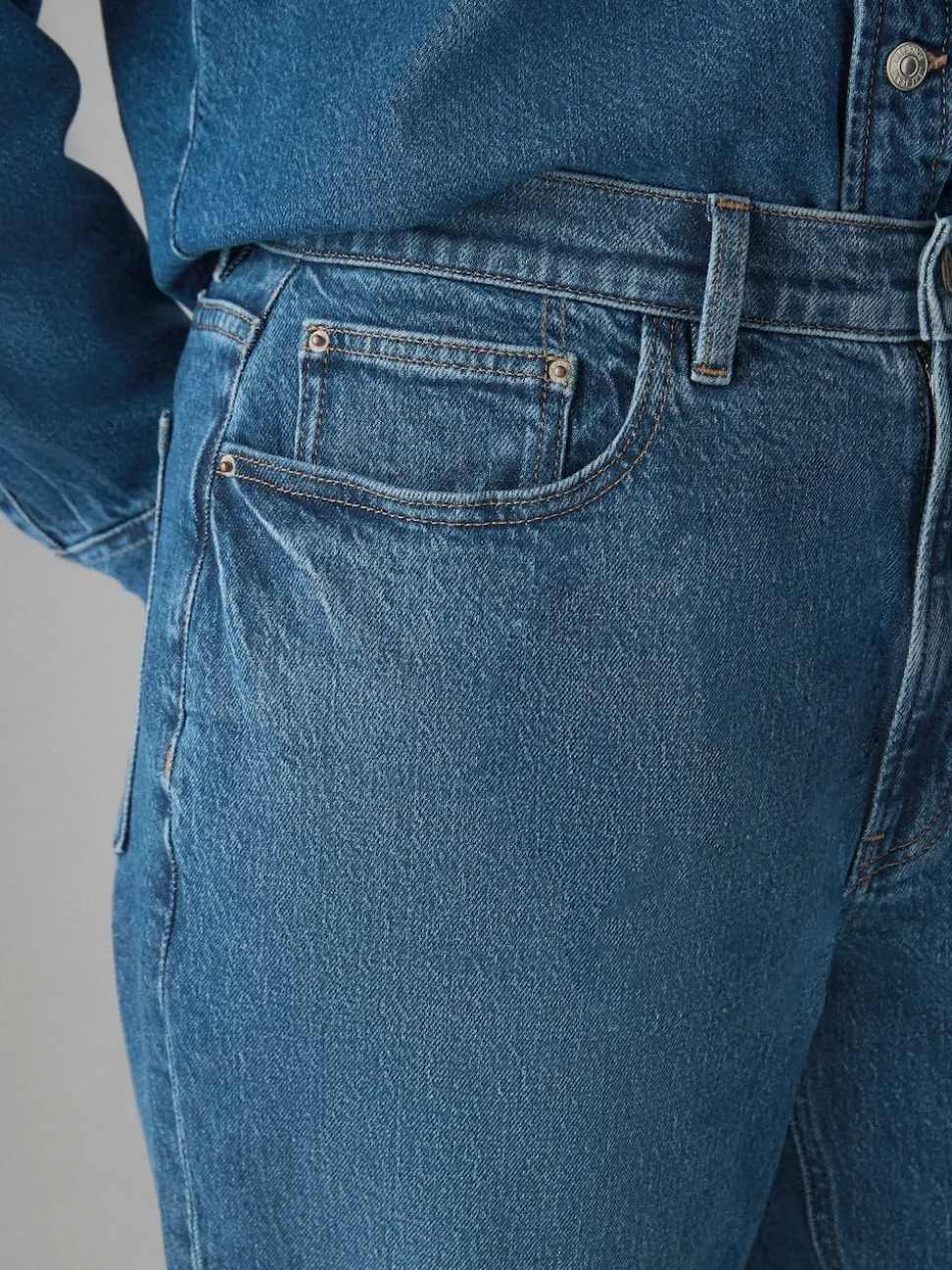 Dark Blue Hourglass Comfort Stretch Column Mom Jeans