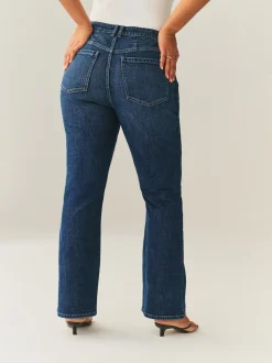 Dark Blue Hourglass Mid Rise Authentic Bootcut Jeans