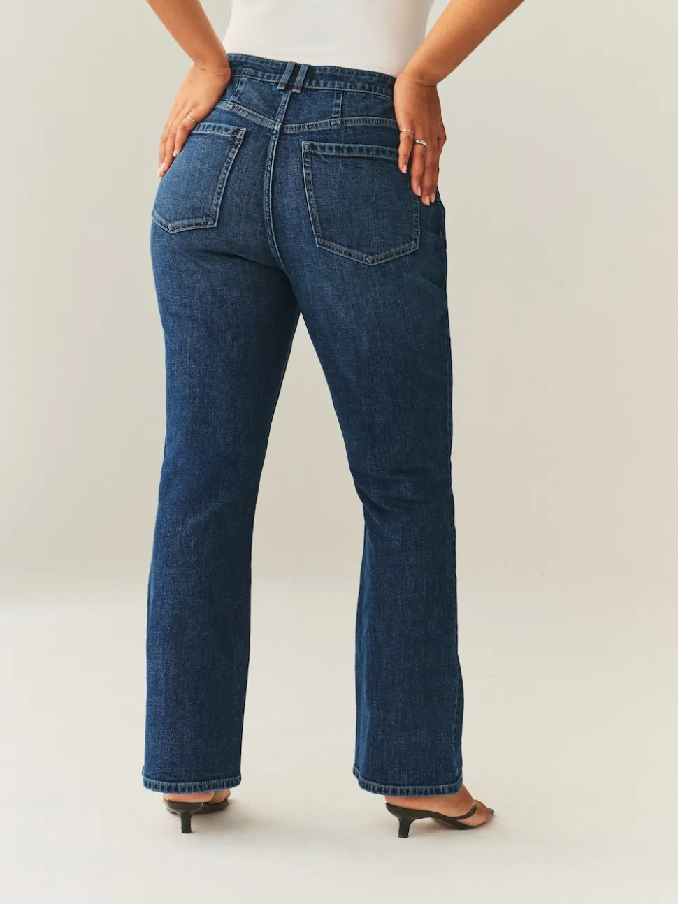 Dark Blue Hourglass Mid Rise Authentic Bootcut Jeans