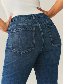 Dark Blue Hourglass Mid Rise Authentic Bootcut Jeans