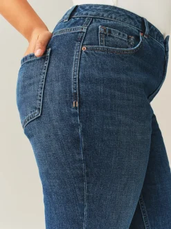 Dark Blue Hourglass Mid Rise Authentic Bootcut Jeans