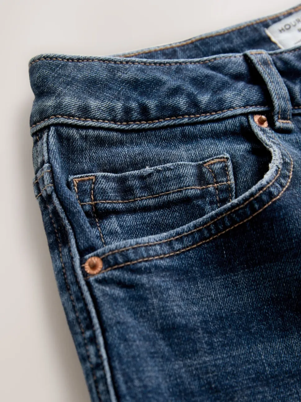 Dark Blue Hourglass Mid Rise Authentic Bootcut Jeans