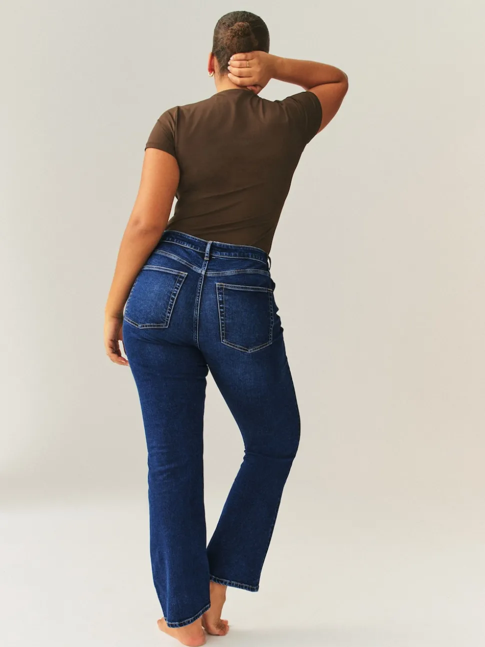 Dark Blue Hourglass Stretch Bootcut Denim Jeans