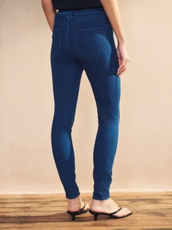 Dark Blue Jersey Denim Leggings