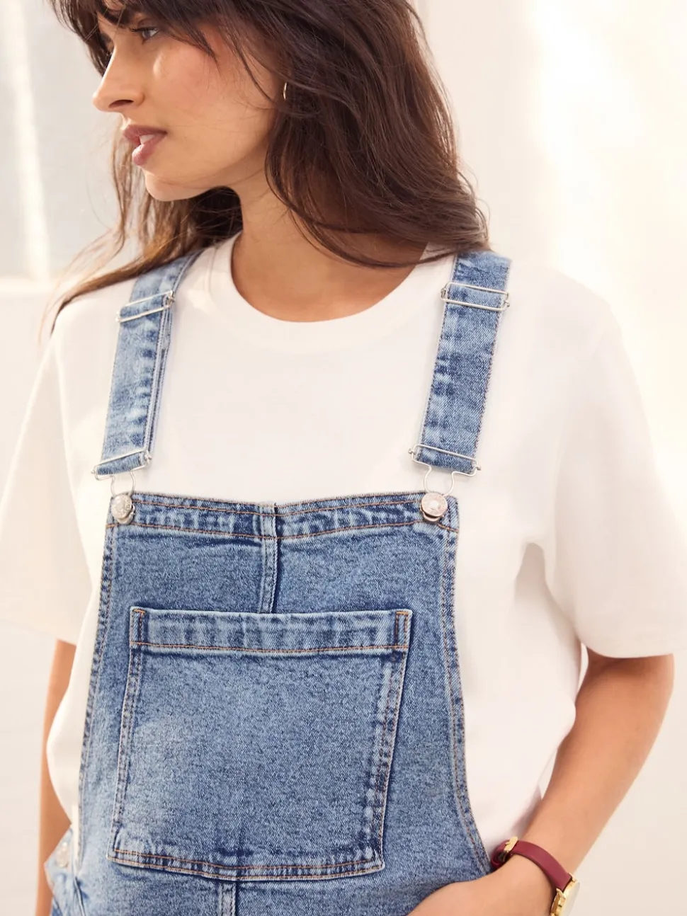 Dark Blue Maternity Denim Dungaree