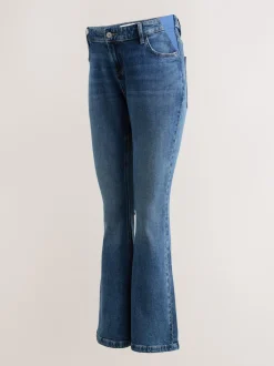 Dark Blue Maternity Denim Flare Jeans