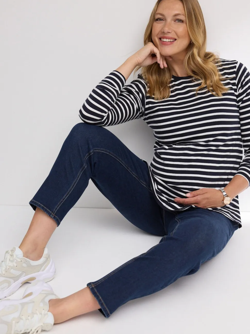 Dark Blue Mom Maternity Denim Jeans