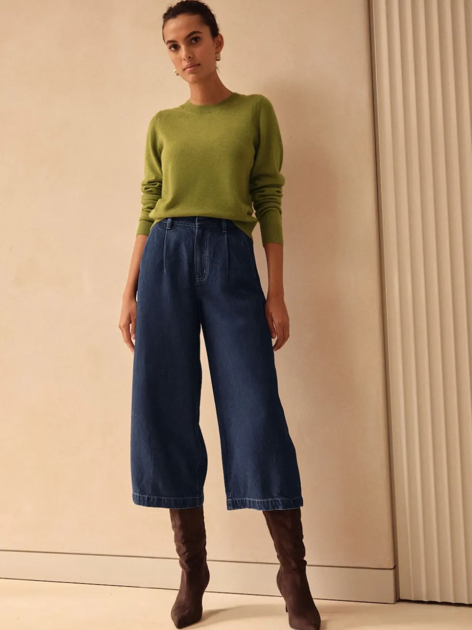Dark Blue N.Premium High Rise Culotte Jeans