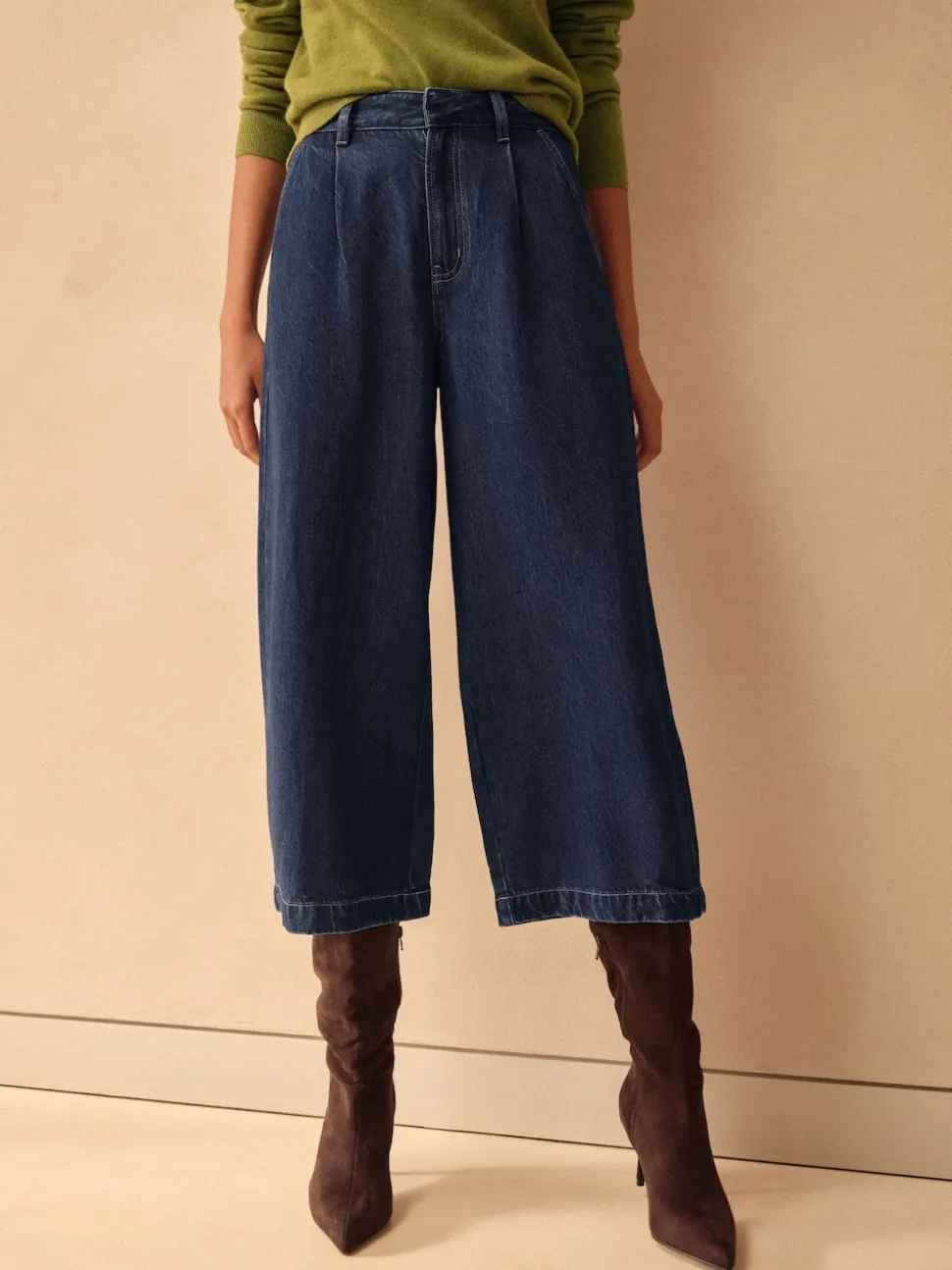 Dark Blue N.Premium High Rise Culotte Jeans