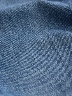 Dark Blue Patch Pocket Wide Leg Jeans