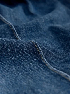 Dark Blue Seam Front Straight Leg Jeans