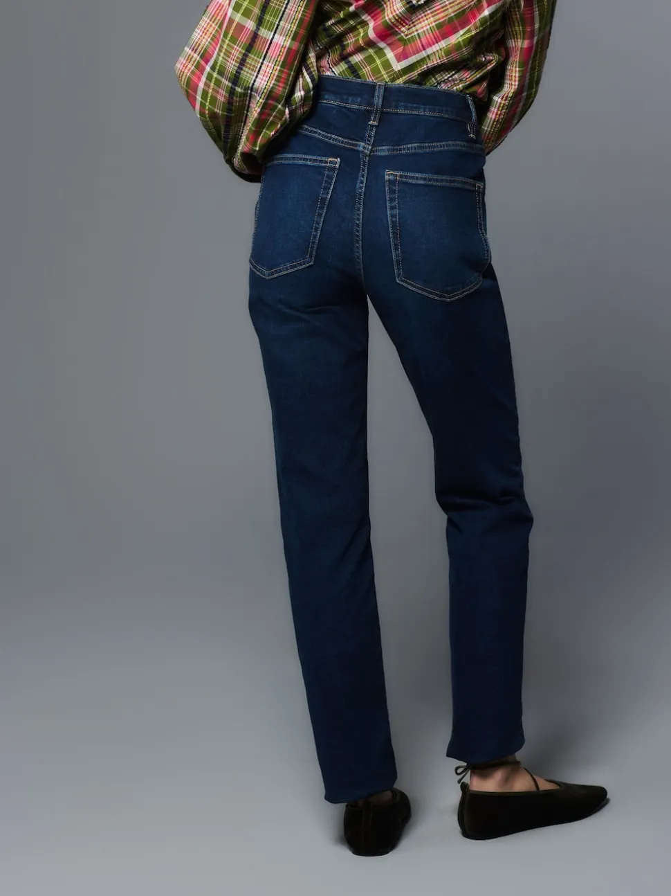 Dark Blue Slim Mid Rise Stretch Jeans