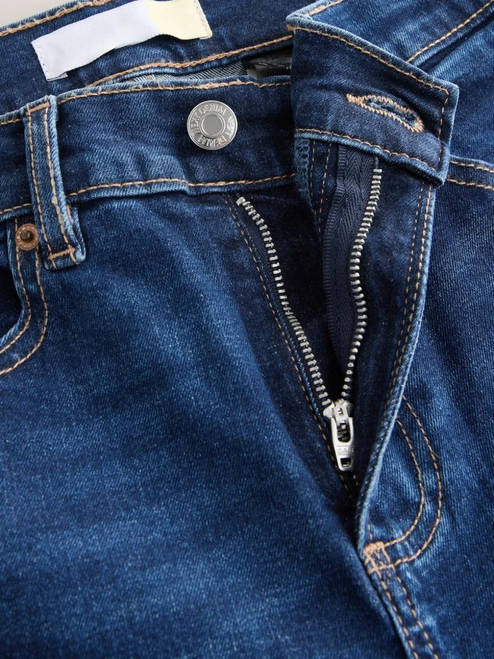 Dark Blue Slim Mid Rise Stretch Jeans